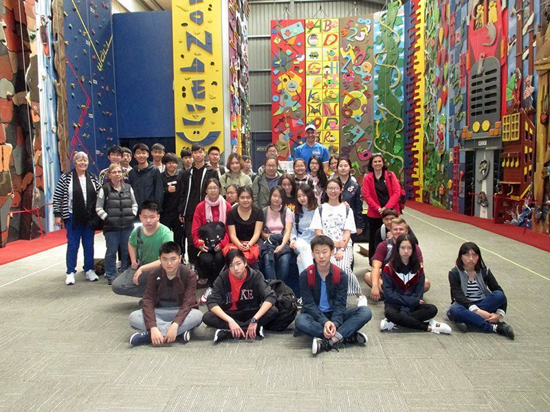 ESOL Business students visit Extreme Edge Rock Climbing