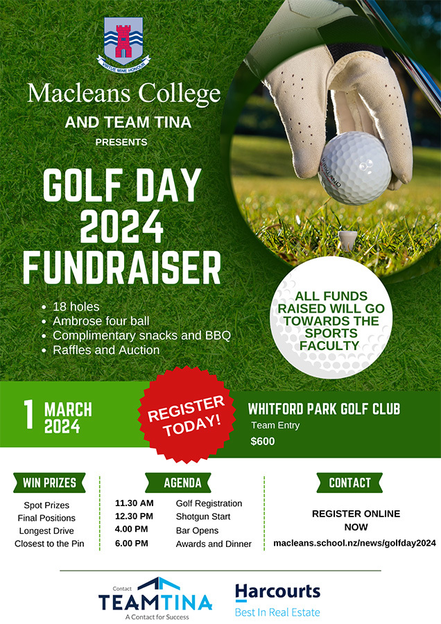 Macleans College Golf Day 2024 Fundraiser