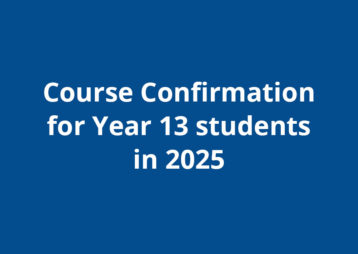 Course confirmation year13 2025