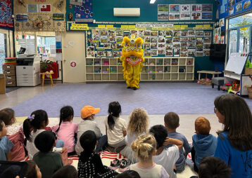 Lion dance kindergarten visit