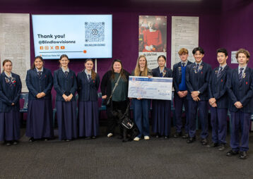 Mansfield House at Macleans College celebrates $12,000 milestone for Blind Low Vision NZ