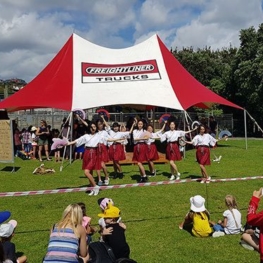 Chinese Girls Dance group performing at the Mellons Bay Fun Day.