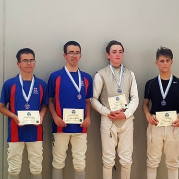 Men's U17 Podium featuring Alex McGuire-Barnes (far left) and Nick McGuire-Barnes (second from left).