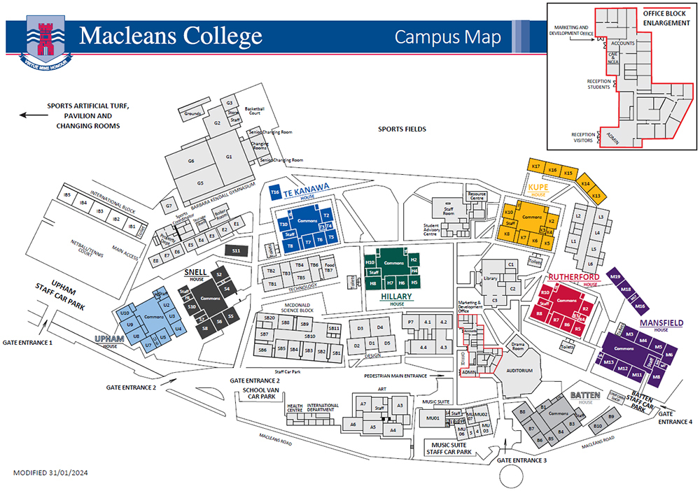 Macleans College campus map