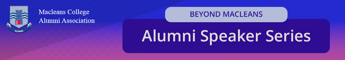 Alumni speaker series banner