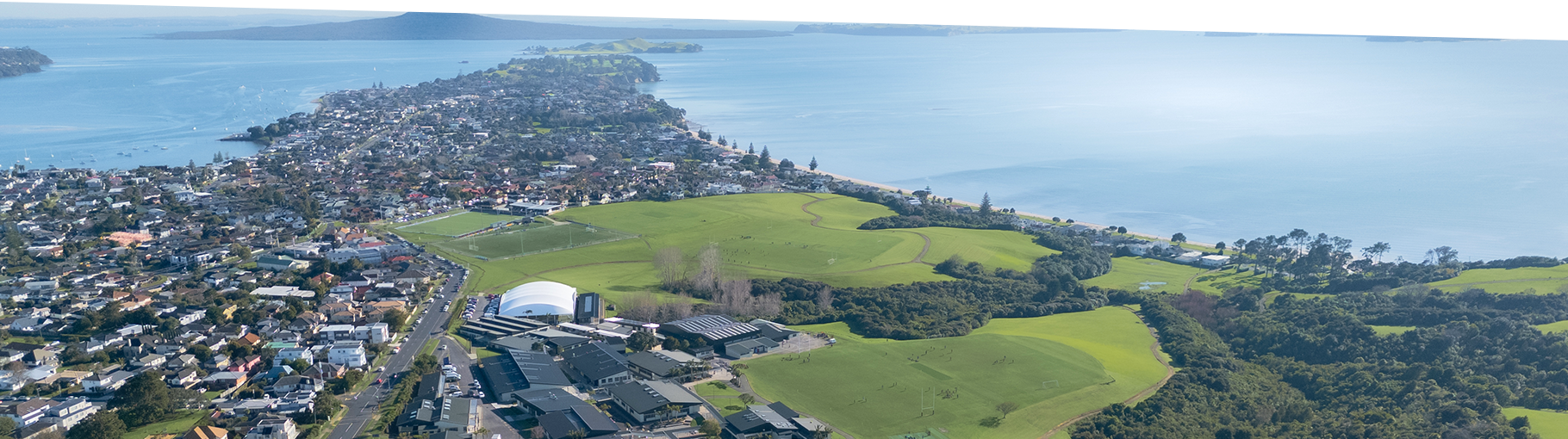 Aerial view of Macleans College campus grounds in Auckland
