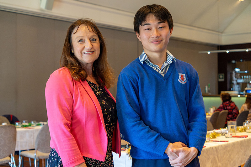 Macleans College Deputy Principal with an international student at graduation