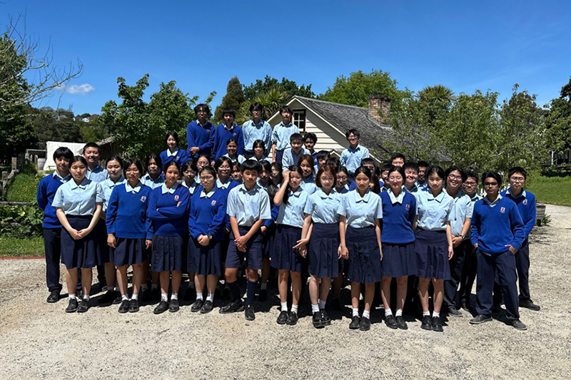 Macleans College English Language Support (ESOL) students on a field trip to Howick Historical Village