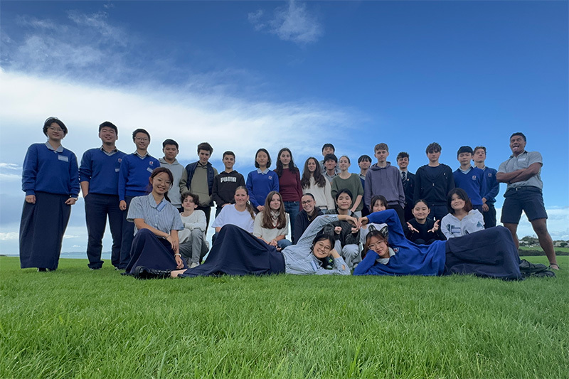 Macleans College international students taking a break from a group orientation programme
