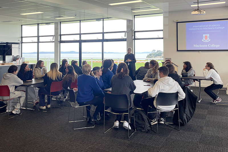 International students at Macleans College attending an orientation programme