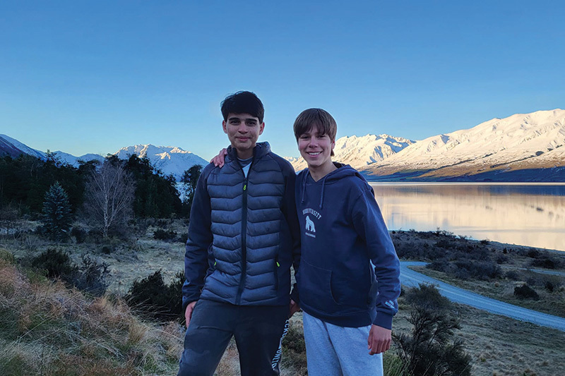 Macleans College international students touring the Southern Alps in New Zealand's South Island