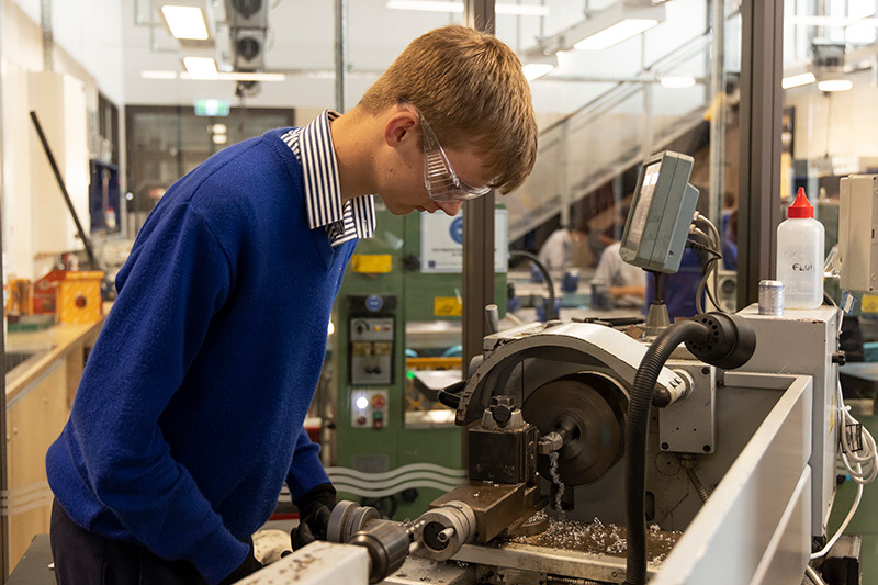 Macleans College student working on an engineering project in the Technology Block