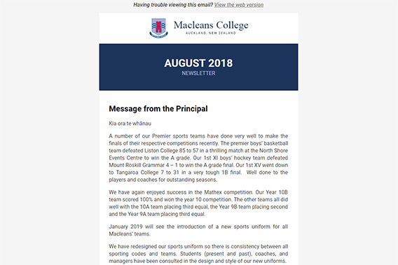 Newsletter August 2018