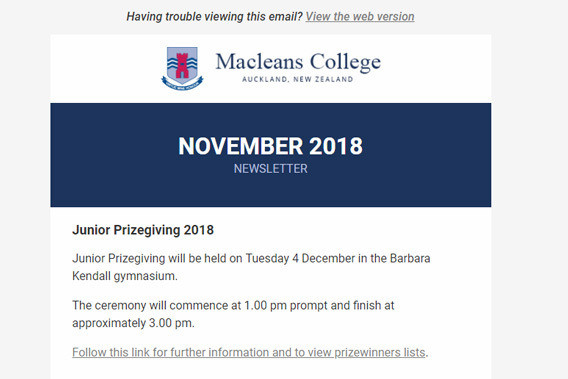 Newsletter November 2018