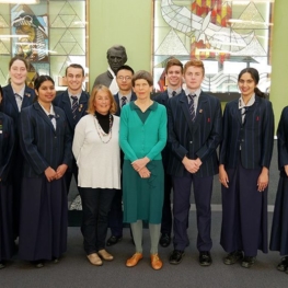 Sarah Hillary visiting Hillary House